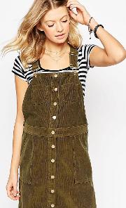 Button Down Pinafore Dress  Cord
