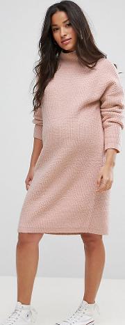 Knitted Jumper Dress In Texture Stitch