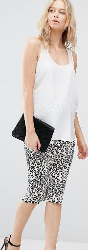 Midi Skirt In Leopard Print