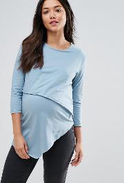 nursing asymmetric top with double layer