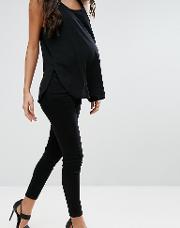Petite Ridley Skinny Jean  Clean Black With Under The Bump Waistband