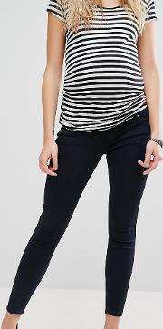 Ridley Skinny Jeans  Petunia Blackened Blue With Under The Bump Waistband