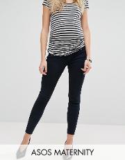 ridley skinny jeans  petunia blackened blue with under the bump waistband