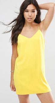 mini slip dress yellow