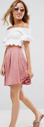 mini skater skirt with box pleats