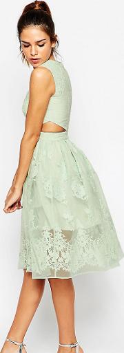 Prom Dress With Floral Embroidery And Cutout Detail
