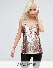 sequin cami with v neck