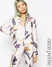 textured large floral blazer co ord