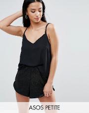 woven cami top with double straps