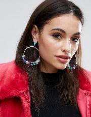 statement jewel hoop earrings