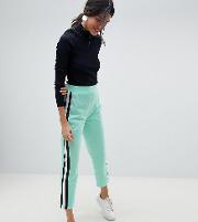 Cropped Track Pant Trousers With Side Tape