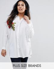 plus shirt with embroidery