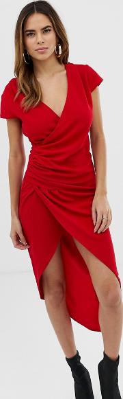 Short Sleeve Wrap Dress