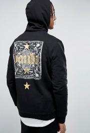 gold star back print hoodie