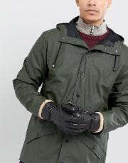 utility leather gloves faux fur trim in brown