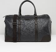 barneys structured leather holdall in black