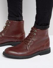 sigmar leather laceup boots