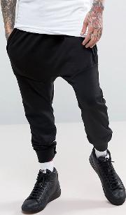 Joggers With Drop Crotch In Black