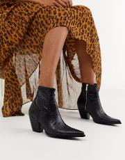 Moc Croc Heeled Western Boots