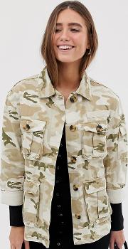 Natural Camo Army Jacket