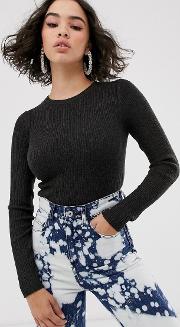Vertical Ribbed Fitted Jumper