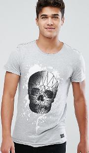 geometric skull print  shirt