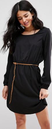 carly belted shift dress