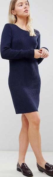mila fine rib knit dress