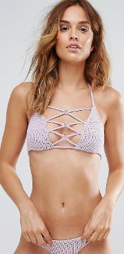 Strappy Halter Bikini Top
