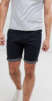 contrast turn up chino shorts