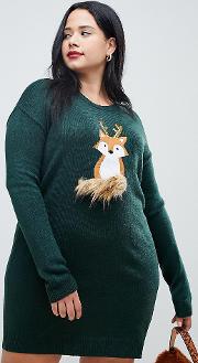 Foxie Christmas Jumper Dress