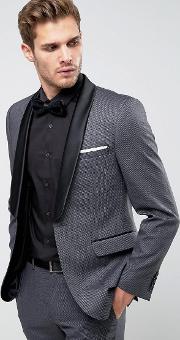 skinny tuxedo jacket  grey