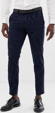 Wedding Skinny Suit Trousers Stripe