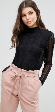 b.young long sleeve lace top