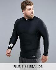 canterbury plus thermoreg baselayer long sleeve top with turtle neck in black e546850 989