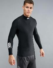 canterbury thermoreg baselayer long sleeve top with turtle neck in black e546850 989
