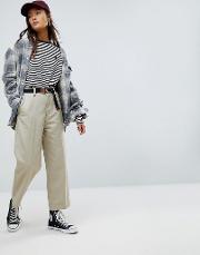 Relaxed Chinos With Wide Cropped Leg