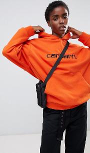 relaxed hoodie with logo