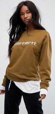 Sweatshirt With Script Embroidery
