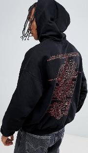 logo oversized hoodie with back print