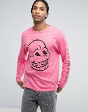 Squad Long Sleeve Top Distorted Skull
