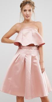 occasion crop top in satin co ord