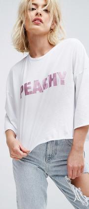 peachy cropped relaxed tee