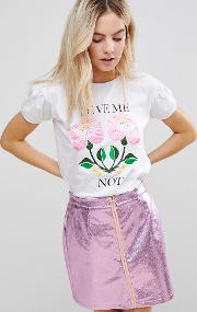 t shirt with sateen floral print