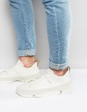 trigenic leather trainers  white