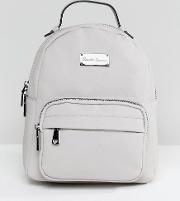 pastel grey mini backpack