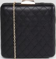 quilted structured clutch bag