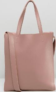 unlined slouchy tote bag  pink