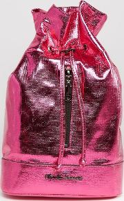 zip slouch metallic backpack
