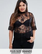 lace top with ruffle sleeve